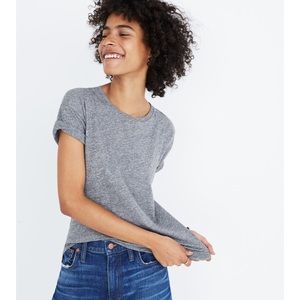 Madewell: Whisper Cotton Tee in Heather Mercury
